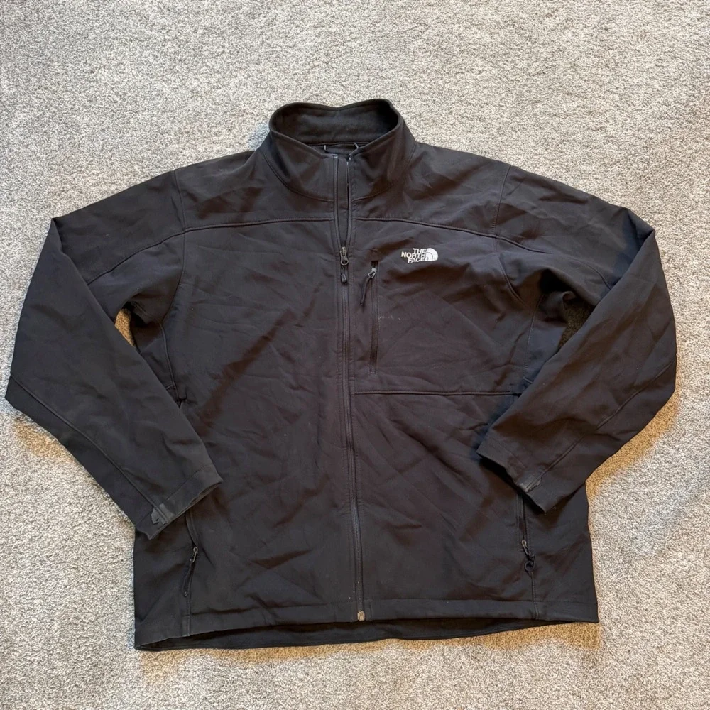 The North Face Mens XL Apex Bionic Softshell Jacket Black Full Zip Windproof